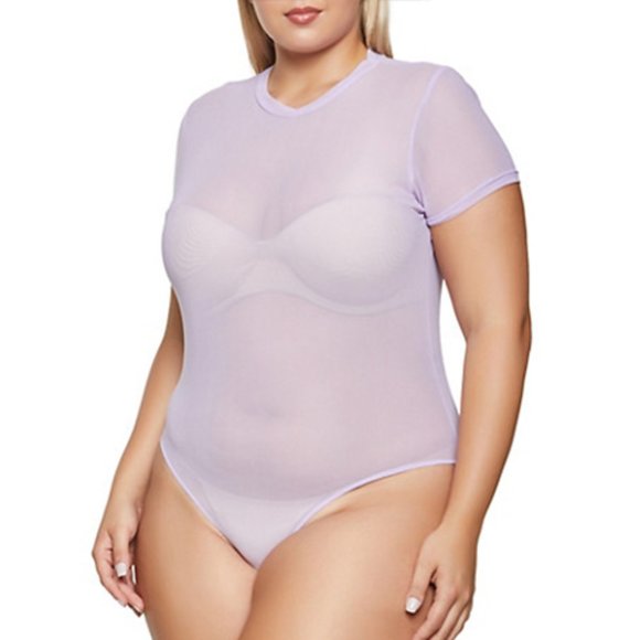 Lavender Mesh Bodysuit - Picture 1 of 1